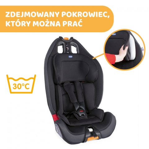 CHICCO GRO-UP fotelik dziecięcy 9-36 kg z regulacją odchylenia - Jet Black