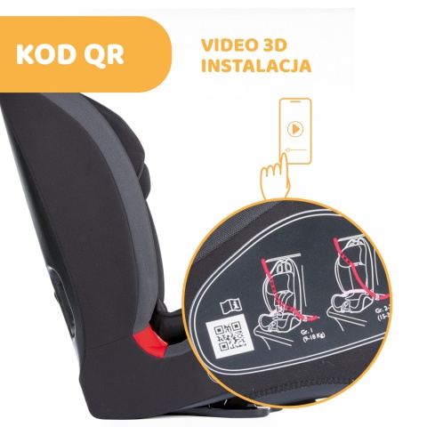 CHICCO GRO-UP fotelik dziecięcy 9-36 kg z regulacją odchylenia - Jet Black