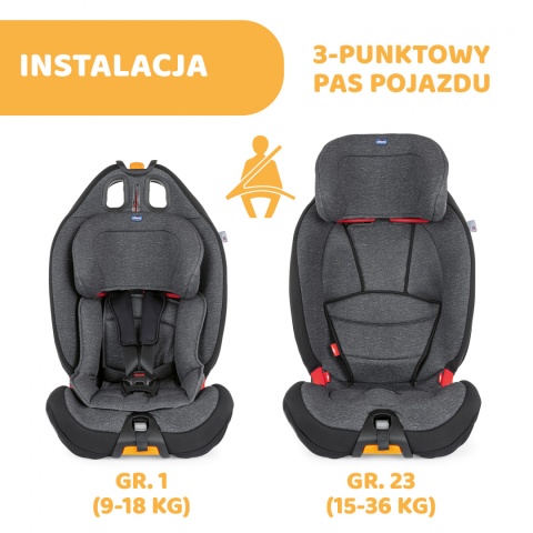 CHICCO GRO-UP fotelik dziecięcy 9-36 kg z regulacją odchylenia - OMBRA