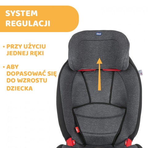 CHICCO GRO-UP fotelik dziecięcy 9-36 kg z regulacją odchylenia - OMBRA