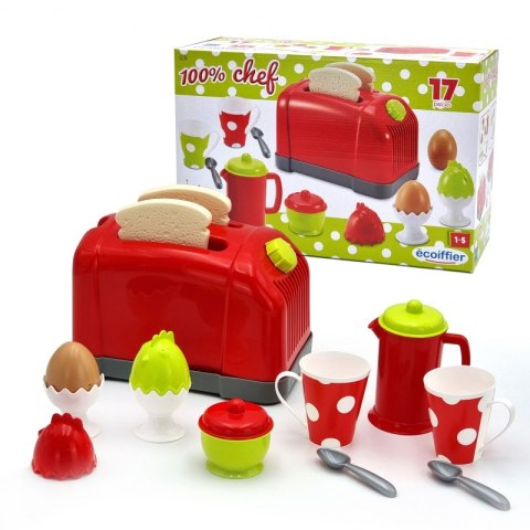 Ecoiffier Zestaw Śniadaniowy z Tosterem 17elem.