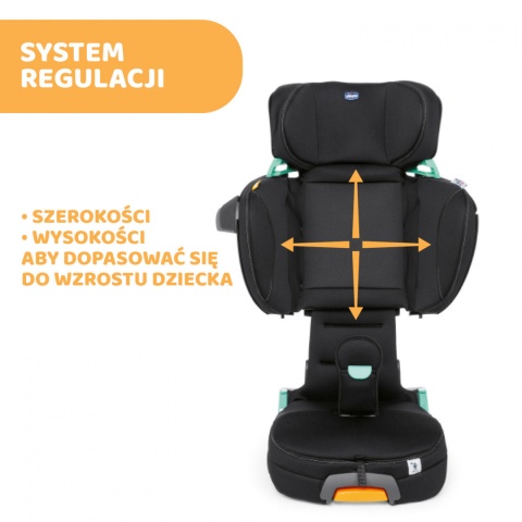 FOLD&GO I-SIZE Chicco 100-150cm 3lata+ fotelik samochodowy - BLACK