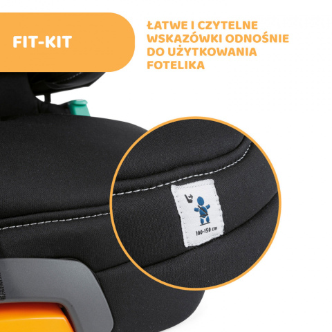 FOLD&GO I-SIZE Chicco 100-150cm 3lata+ fotelik samochodowy - BLACK