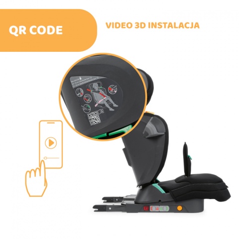 FOLD&GO I-SIZE Chicco 100-150cm 3lata+ fotelik samochodowy - BLACK