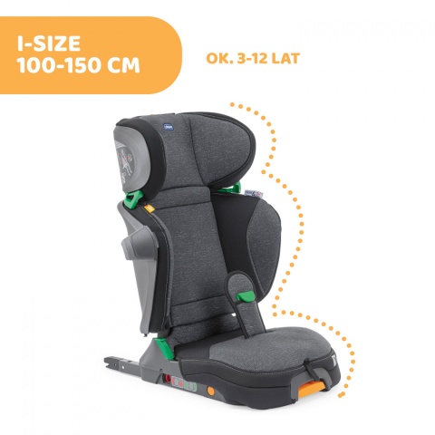 FOLD&GO I-SIZE Chicco 100-150cm 3lata+ fotelik samochodowy - OMBRA