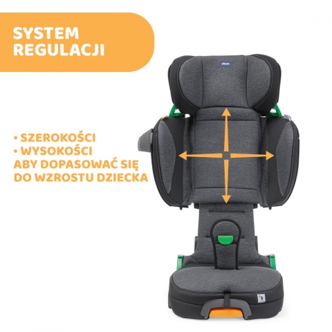 FOLD&GO I-SIZE Chicco 100-150cm 3lata+ fotelik samochodowy - OMBRA