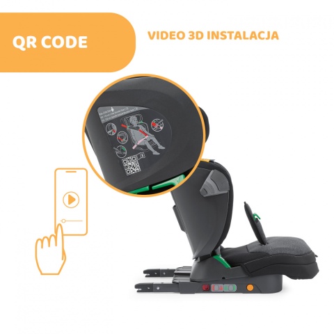 FOLD&GO I-SIZE Chicco 100-150cm 3lata+ fotelik samochodowy - OMBRA