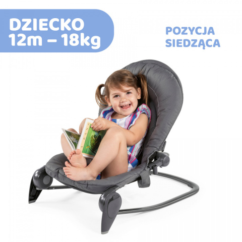 HOOPLA NEW Chicco leżaczek bujaczek do 18 kg - MOON GREY