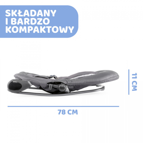 HOOPLA NEW Chicco leżaczek bujaczek do 18 kg - MOON GREY