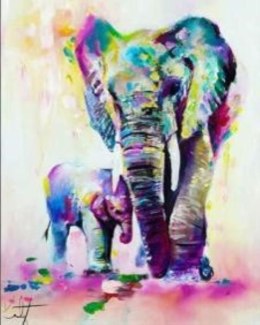 Malowanie po numerach Słonie 40 x 50 5610