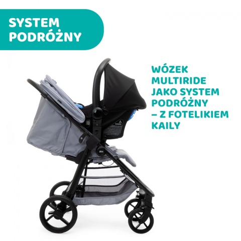 Multiride Chicco 0m+ do 22kg Terenowa spacerówka z gumowymi kółkami - Light Grey
