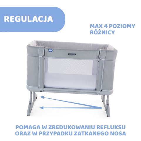 NEXT 2 ME FOREVER Chicco Łóżeczko dostawne 0m+ Next2Me COOL GREY