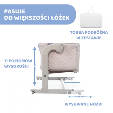 Next2me Magic Chicco 0m+ łóżeczko dostawne - Beige