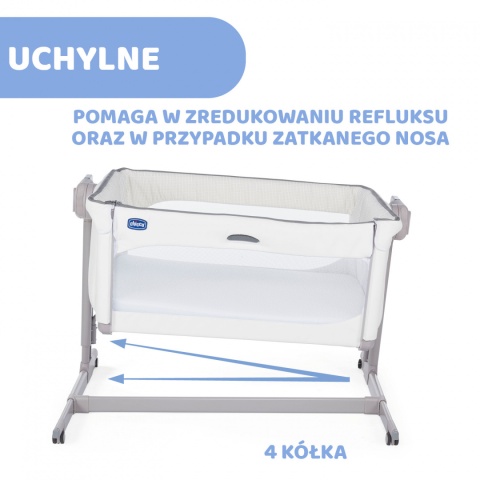Next2me Magic Chicco 0m+ łóżeczko dostawne - White Snow