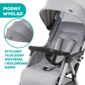 OHLALA 3 Chicco ultra lekki wózek spacerowy, składana rączka, waga 4,2 kg - Grey Mist