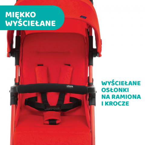 OHLALA 3 Chicco ultra lekki wózek spacerowy, składana rączka, waga 4,2 kg - Red Passion