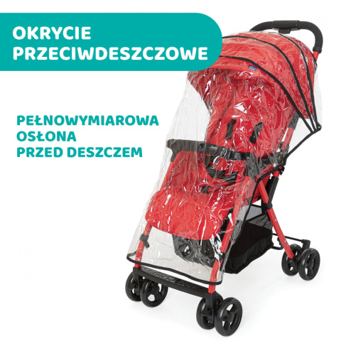 OHLALA 3 Chicco ultra lekki wózek spacerowy, składana rączka, waga 4,2 kg - Red Passion