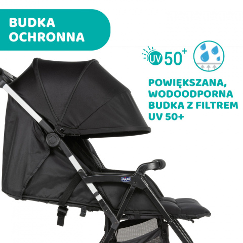 OHLALA TWIN CHICCO Podwójny, lekki wózek spacerowy 8kg - BLACK NIGHT