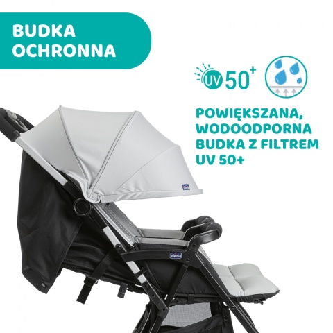 OHLALA TWIN CHICCO Podwójny, lekki wózek spacerowy 8kg - SILVER CAT