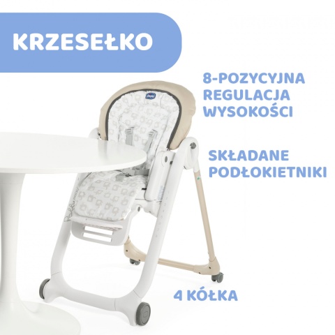 POLLY PROGRES5 5w1 Chicco Krzesełko do karmienia 0m+ - BEIGE