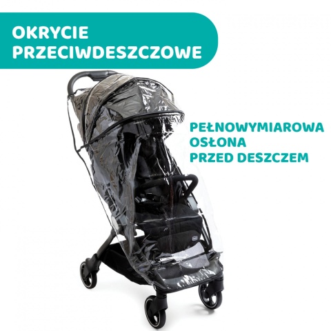 WE Chicco wózek spacerowy do 22kg składany jedną ręką 5,5kg - BLACK