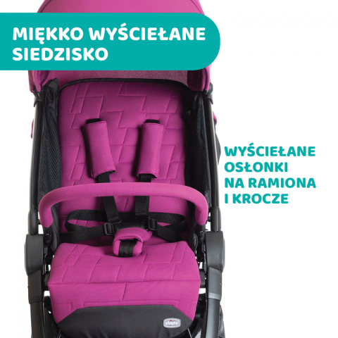 WE Chicco wózek spacerowy do 22kg składany jedną ręką 5,5kg - CYCLAMEN