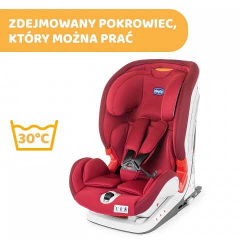 YOUniverse Fix Grupa 1/2/3 9-36 kg + BebeCare Gratis - Chicco fotelik samochodowy 3* ADAC - Red Passion