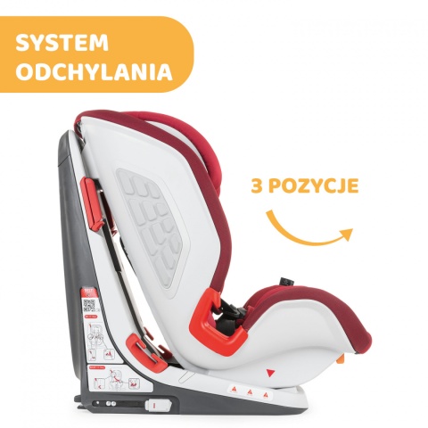 YOUniverse Fix Grupa 1/2/3 9-36 kg + BebeCare Gratis - Chicco fotelik samochodowy 3* ADAC - Red Passion