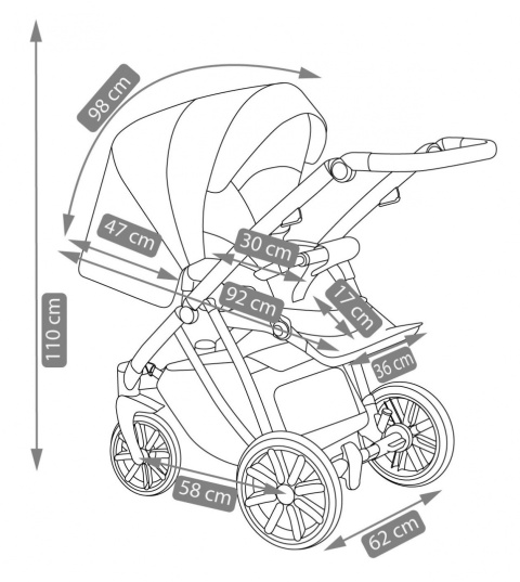 ZEO LIMITED GOLD Camarelo 2w1 wózek wielofunkcyjny Polski Produkt kolor - 7