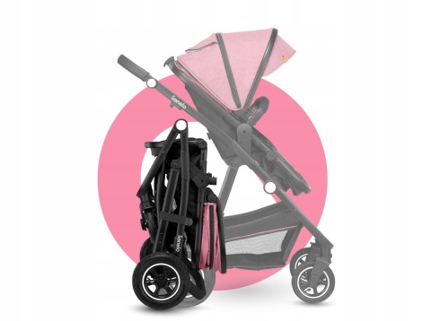 AMBER 3w1 Lionelo Wózek wielofunkcyjny z gondolą i fotelikiem 0-13kg - PINK ROSE