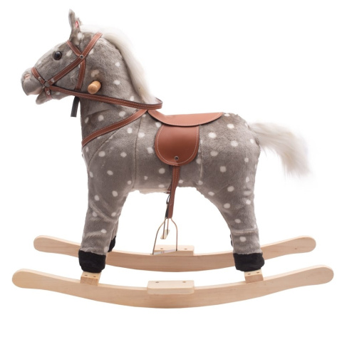 KOŃ NA BIEGUNACH Z MELODIĄ SZARY BIAŁE GROCHY 43315 PlayTo by Caretero