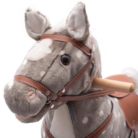 KOŃ NA BIEGUNACH Z MELODIĄ SZARY BIAŁE GROCHY 43315 PlayTo by Caretero