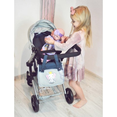 WOOPIE ROYAL Zestaw dla Lalek Wózek 3w1 + Nosidełko + 2x Ubranko
