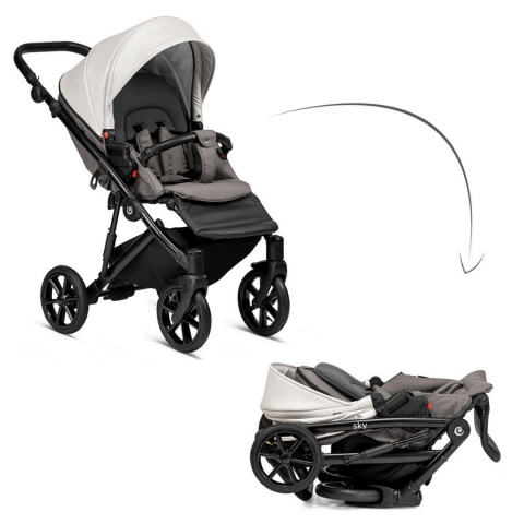 SKY 2w1 Tutis wielofunkcyjny wózek dziecięcy, waga 10,5 kg - 103 Dark Grey