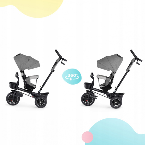 KinderKraft SPINSTEP Składany rowerek trójkołowy 5w1 - Platinum Grey