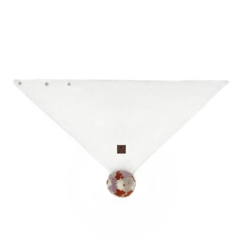 Pom Pom - chusta bandana zimowa ALPACA BOHO White