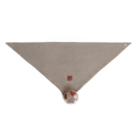 Hi Little One komin bandana zimowa dla niemowlaka ALPACA BOHO Cafe Latte/Rust M Pom Pom