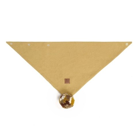 Hi Little One komin bandana zimowa dla niemowlaka ALPACA BOHO Mustard M Pom Pom