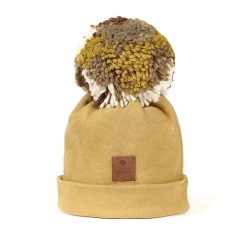 Pom Pom - czapka zimowa ALPACA BOHO Mustard M