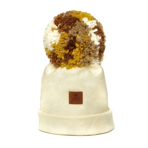 Pom Pom - czapka zimowa ALPACA BOHO Yvory Brown M