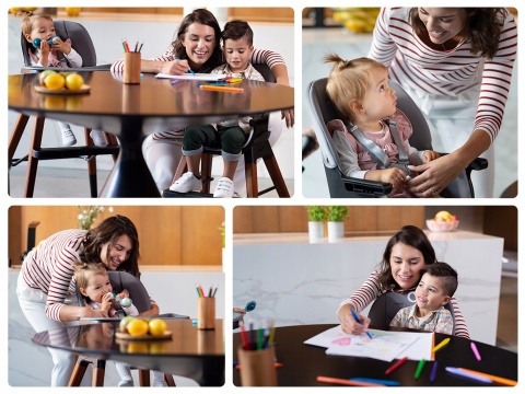 MONA BLACK ONYX krzesełko 4w1 Lionelo do 75kg, dla starszych dzieci, stołek barowy, turystyczne