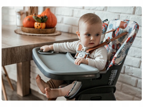 MONA BLACK ONYX krzesełko 4w1 Lionelo do 75kg, dla starszych dzieci, stołek barowy, turystyczne