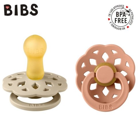 BIBS BOHEME 2-PACK VANILLA & PEACH M Smoczek Uspokajający kauczuk Hevea