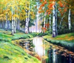 Malowanie po numerach Las brzozowy 40 x 50 5650
