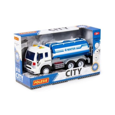 Polesie 89755 "City" samochód-beczkowóz intercyjny, niebieski, światło, dźwięk w pudełku