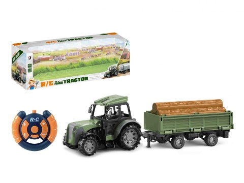 TRAKTOR NA RADIO 52 CM. Z PRZYCZEPĄ