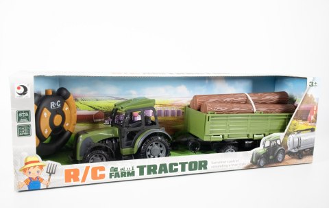 TRAKTOR NA RADIO 52 CM. Z PRZYCZEPĄ