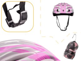Kask ochraniacze na rower narty regulacja różowy