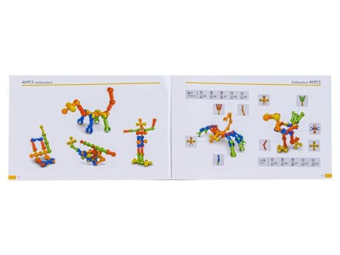 Kolorowe Klocki Konstrukcyjne Szkielet 40 Elementów