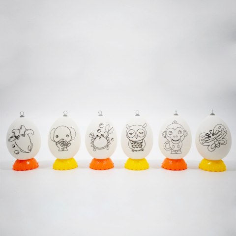 ZESTAW 6 PISANEK DO KOLOROWANIA + FARBKI